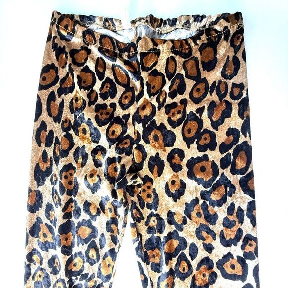 Leopard Print Velvet Pants – Retro Glam Stretchy Skinny Trousers - Picture 6 of 8